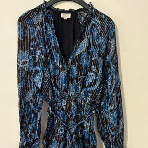 Hemant & Nandita Blue Floral Romper | Long Sleeve | Size L